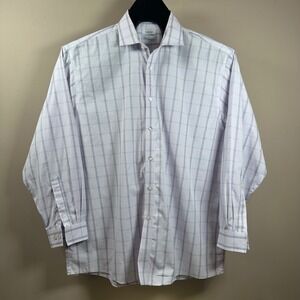 Calvin Klein Big Performance Non-Iron‎ Plaid Dress Shirt - Size 18 34/35